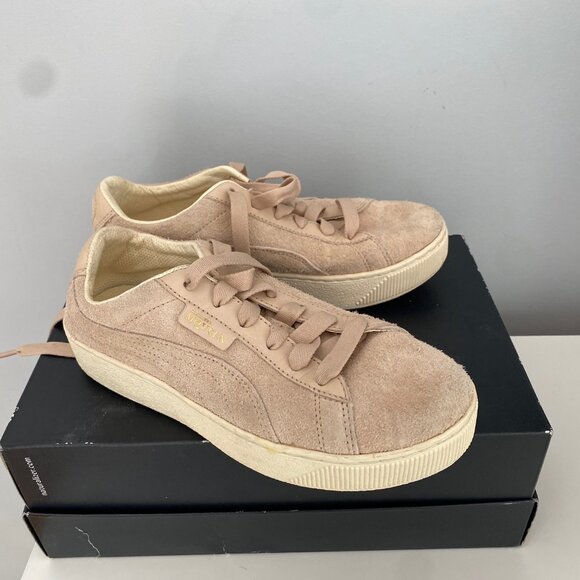 Puma by Alexander McQueen Suede Sneakers  Light Pink/Beige  35.5 EU / 5 1/2 US - Picture 1 of 9